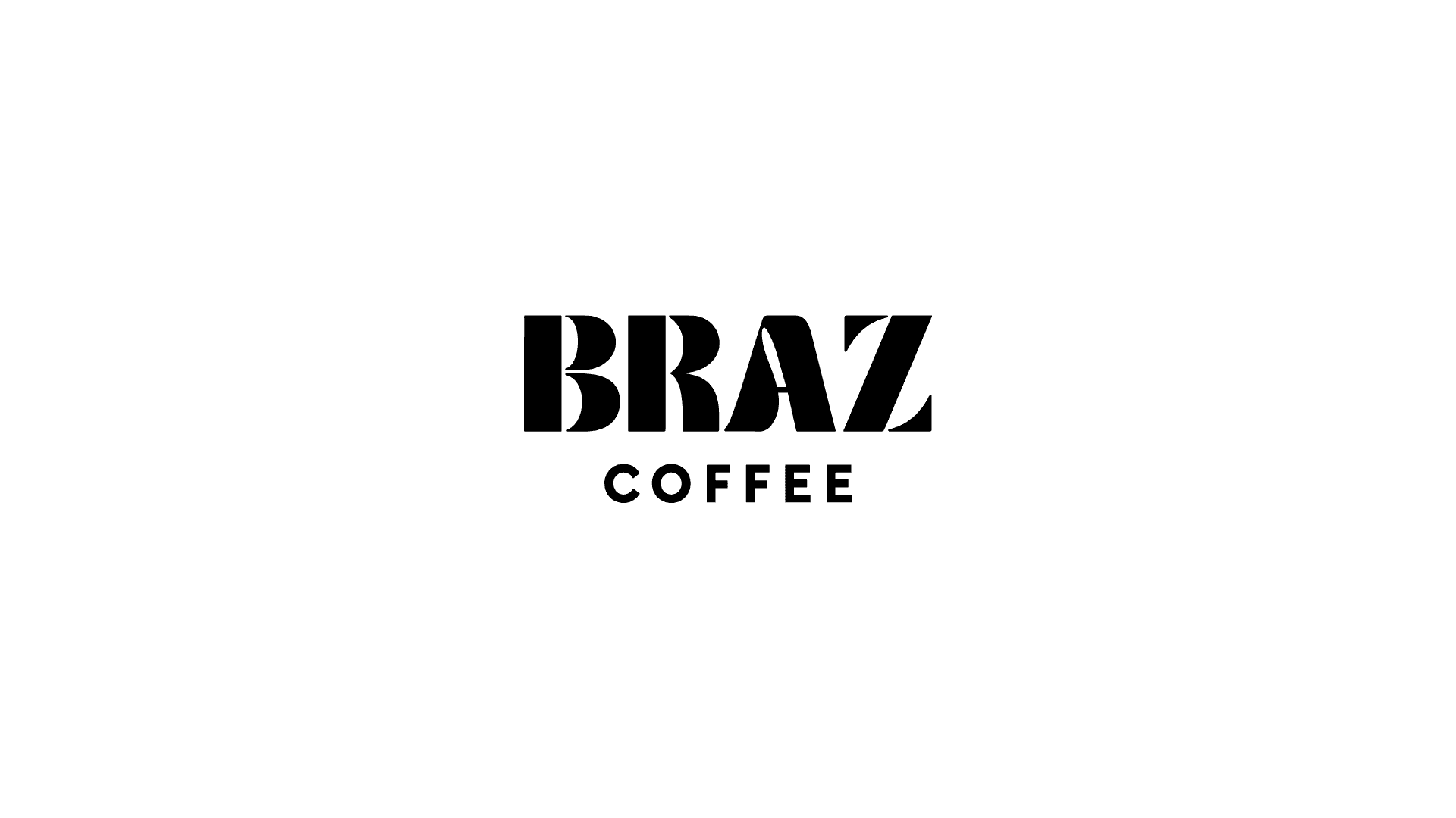 Braz Coffee logo in bold black text on a gray background.