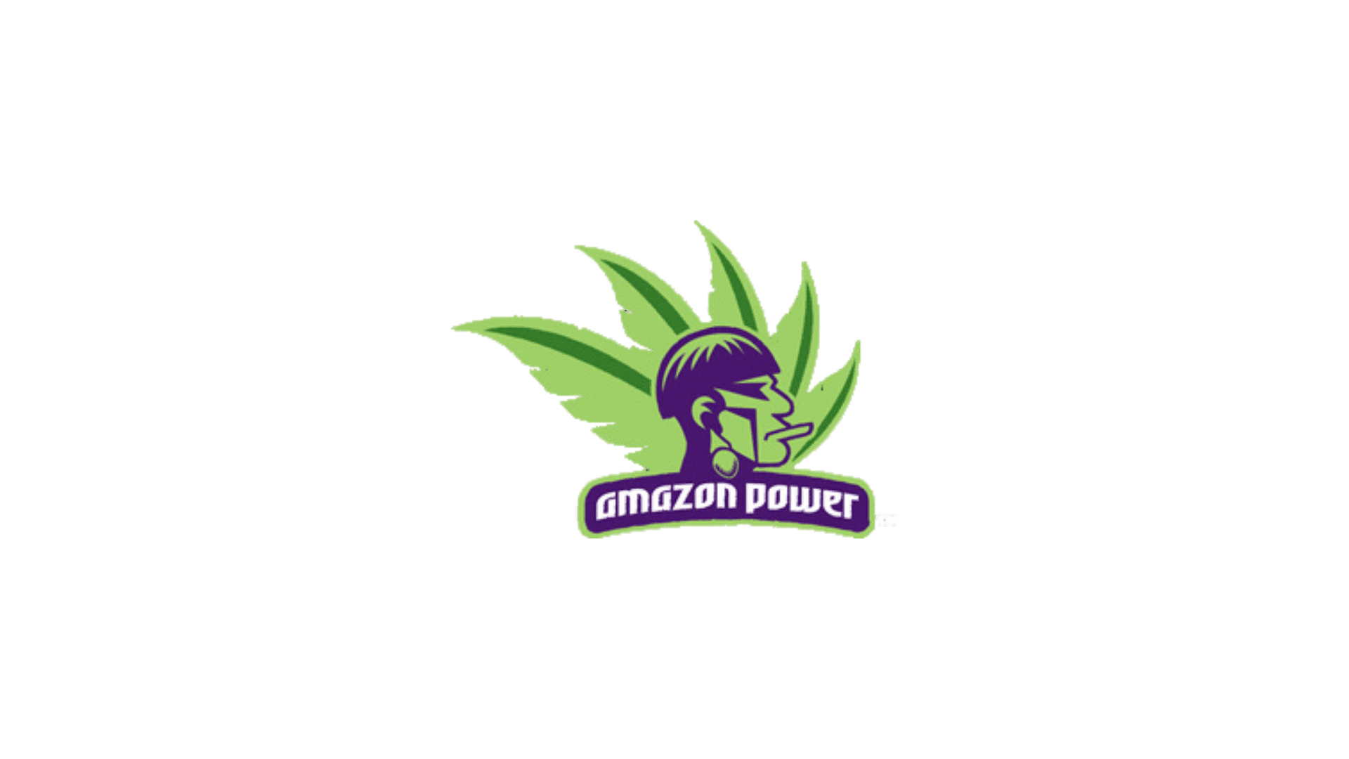 Logo of Amazon Power featuring a stylized face with green leaves in the background.
